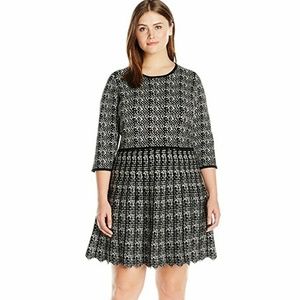 Plus-Size Printed Fit & Flare Sweater Dress